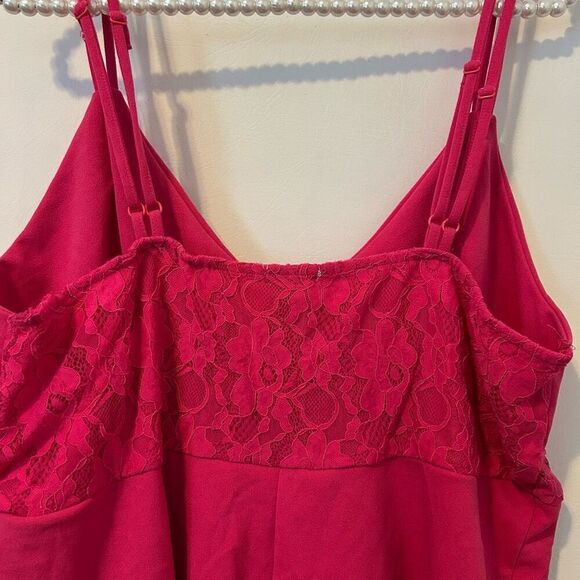 Rue 21 Womens 2X babydoll Camisole Top Lace Panel Layered V Neck Pink ruffle Y2K - Picture 12 of 13